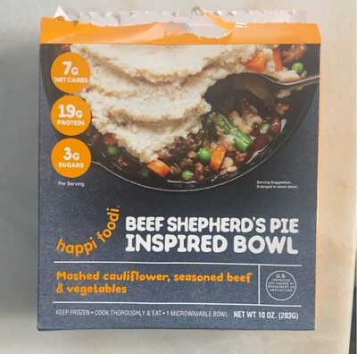 Beef Shepherd's Pie Mashed Cauliflower, Seasoned Beef & Vegetables Inspired Bowl, Beef Shepherd's Pie