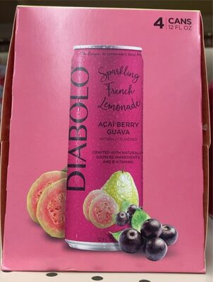 Acai Berry Guava Flavored Sparkling French Lemonade, Acai Berry Guava