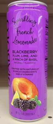 Blackberry Plum, Lime, And A Pinch Of Basil Flavored Sparkling French Lemonade, Blackberry Plum, Lime, And A Pinch Of Basil