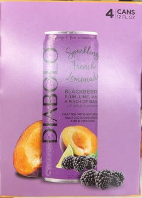 Blackberry Plum And Lime Flavored Sparkling French Lemonade, Blackberry Plum And Lime
