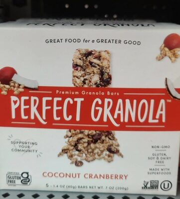 Coconut Cranberry Premium Granola Bars, Coconut; Cranberry