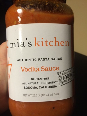Vodka Pasta Sauce, Vodka