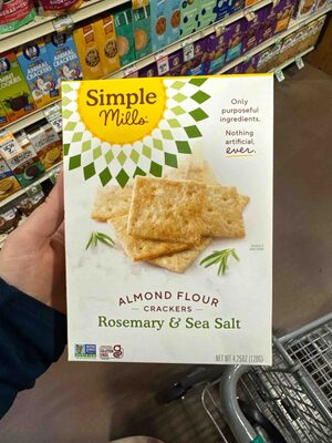 Rosemary & Sea Salt Almond Flour Crackers, Rosemary; Sea Salt