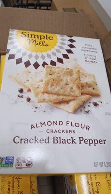 Cracked Black Pepper Almond Flour Crackers, Cracked Black Pepper