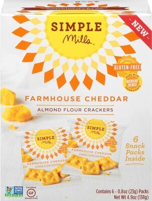 Almond Flour Farmhouse Cheddar Crackers, Cheddar