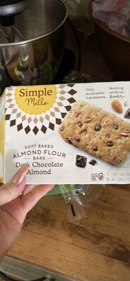 Dark Chocolate Almond Soft Baked Almond Flour Bars, Dark Chocolate Almond