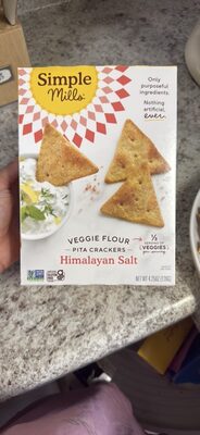 Himalayan Salt Veggie Flour Pita Crackers, Himalayan Salt