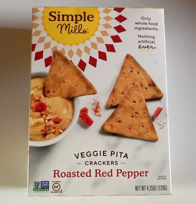 Roasted Red Pepper Veggie Pita Crackers, Roasted Red Pepper