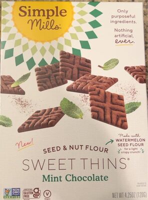 Seed & Nut Flour Mint Chocolate Sweet Thins, Mint; Chocolate