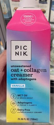 Vanilla Flavored Unsweetened Oat + Collagen Creamer, Vanilla