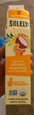 Organic Pineapple With Coconut Fruit Jerky, Pineapple With Coconut