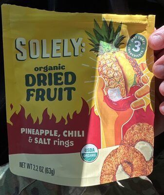 Organic Pineapple Rings With Chili & Salt Spicy Dried Fruit, Organic Pineapple