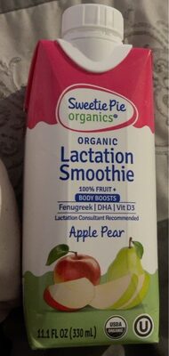Apple Pear Organic Lactation Smoothie, Apple Pear