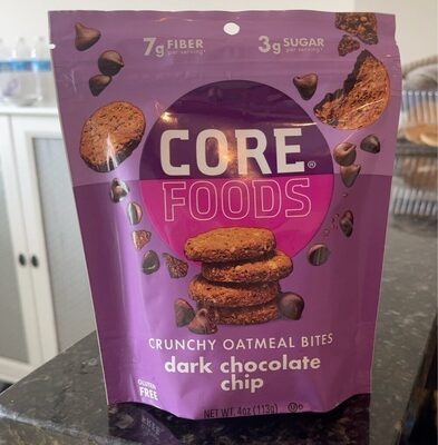 Dark Chocolate Chip Crunchy Oatmeal Bites, Dark Chocolate Chip