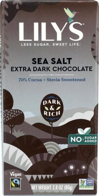Sea Salt Extra Dark Chocolate 70% Cocoa Bar, Sea Salt Extra Dark Chocolate