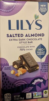 Salted Almond 70% Cocoa Extra Dark Chocolate, Salted Almond