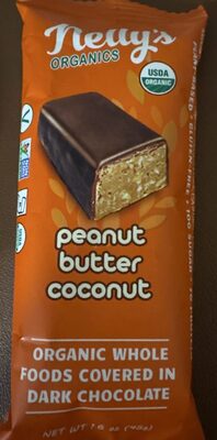 Nelly's Organics, Bar, Peanut Butter & Coconut, Peanut Butter & Coconut