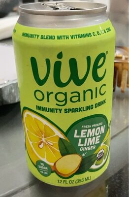 Fresh Pressed Lemon Limed Ginger Immunity Sparkling Drink, Lemon; Lime; Ginger