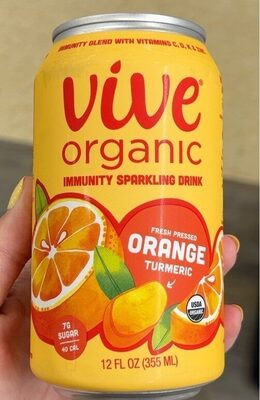 Fresh Pressed Orange Turmeric Immunity Sparkling Drink, Orange; Turmeric
