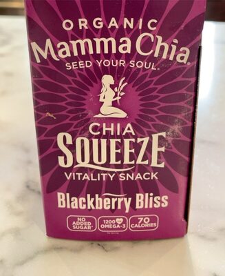 Blackberry Bliss Organic Chia Vitality Squeeze Snack, Blackberry Bliss