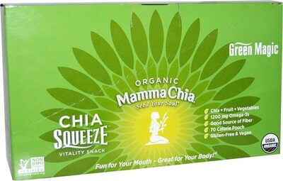 Green Magic Organic Chia Vitality Squeeze Snack, Green Magic