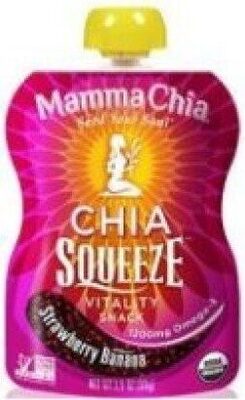 Strawberry Banana Organic Chia Vitality Squeeze Snack, Strawberry Banana
