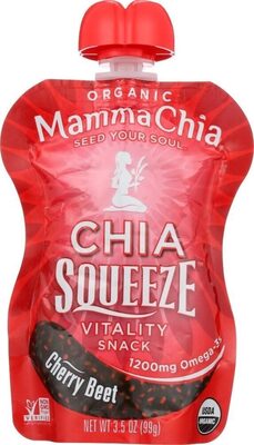 Cherry Love Organic Chia Vitality Squeeze Snack, Cherry Love
