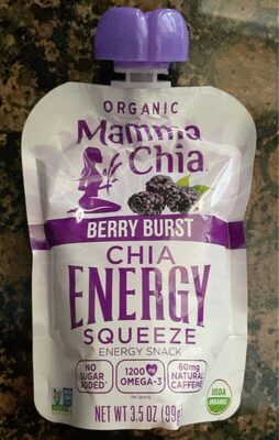 Berry Burst Organic Chia Squeeze Energy Snack, Berry Burst