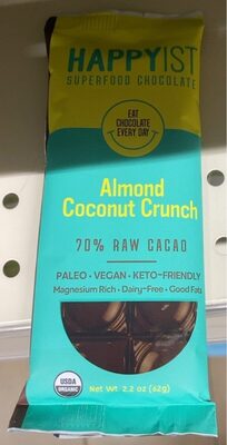 Almond Coconut Crunch Superfood Chocolate, Almond Coconut Crunch