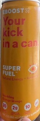Sparkling Orange Mango Super Fuel Energy Drink, Sparkling Orange Mango