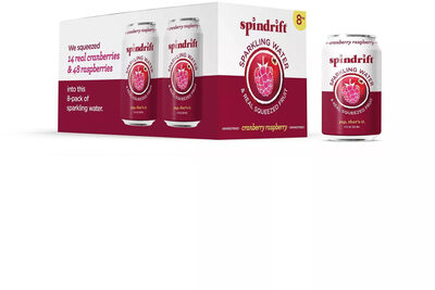 Cranberry Raspberry Unsweetened Sparkling Water & Real Squeezed Fruit, Cranberry Raspberry Unsweetened