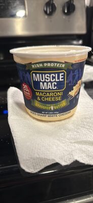 High Protein Aged Sharp White Cheddar Macaroni & Cheese, White Cheddar