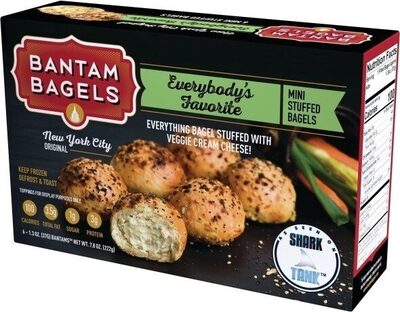 Everybody's Favorite Everything Bagel Stuffed With Veggie Cream Cheese! Mini Stuffed Bagels, Everybody's