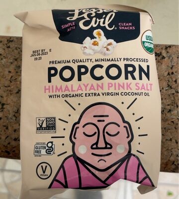 Himalayan Pink Salt Organic Popcorn, Himalayan Pink Salt