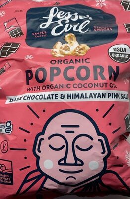 Dark Chocolate + Himalayan Pink Salt Organic Popcorn, Dark Chocolate; Himalayan Pink Salt