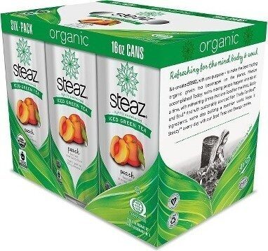 Organic Lightly Sweetened Peach Iced Green Tea, Lightly Sweetened Peach