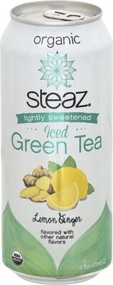 Organic Lightly Sweetened Lemon Ginger Iced Green Tea, Lightly Sweetened Lemon Ginger