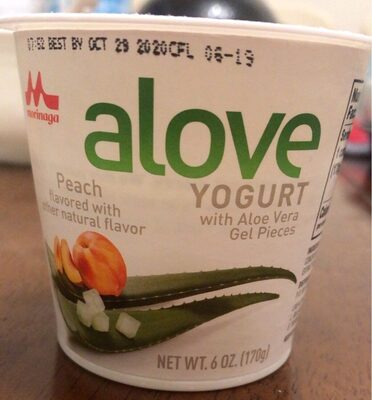 Peach Flavored Japanese Style Yogurt With Aloe Vera Gel Pieces, Peach
