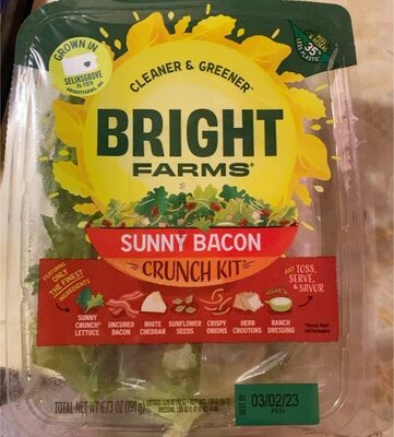 Sunny Bacon Sunny Crunch Lettuce, Uncured Bacon, White Cheddar, Sunflower Seeds, Crispy Onions, Herb Croutons, Ranch Dressing Crunch Kit, Sunny Bacon