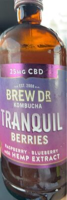 Tranquil Berries 25 Mg Cbd Kombucha With Hemp Extract, Tranquil Berries