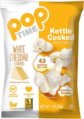 White Cheddar Flavored With Himalayan Pink Salt Kettle Cooked Popcorn, White Cheddar