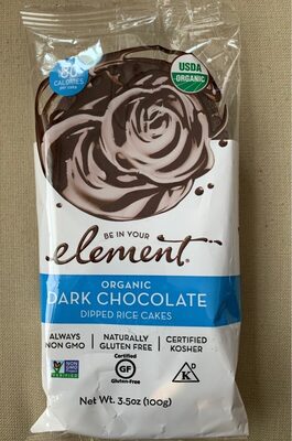 Organic Dark Chocolate Dipped Rice Cakes, Dark Chocolate