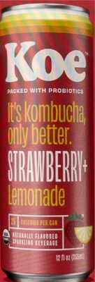 Strawberry Lemonade Organic Kombucha Sparkling Beverage, Strawberry Lemonade