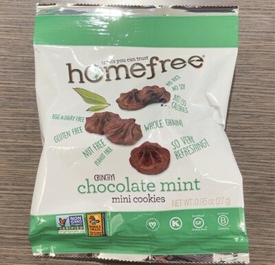 Chocolate Mint Mini Cookies, Gluten Free, Single Serve, 0.95 Oz. Bag