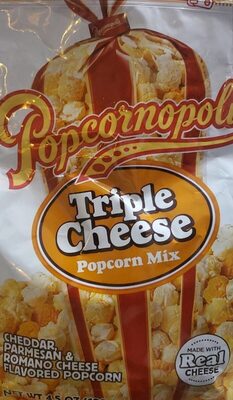 Triple Cheese Cheddar, Parmesan & Romano Cheese Flavored Popcorn Mix, Triple Cheese
