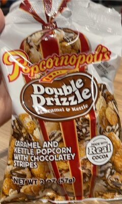 Caramel And Kettle Double Drizzle Caramel And Kettle Popcorn With Chocolatey Stripes, Caramel And Kettle