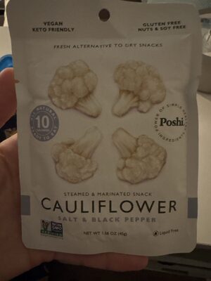 Salt & Black Pepper Cauliflower Steamed & Marinated Snack, Salt & Black Pepper