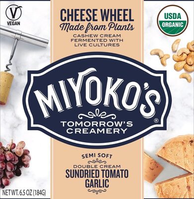 Sundried Tomato Garlic Double Cream Cashew Milk Cheese, Sundried Tomato Garlic