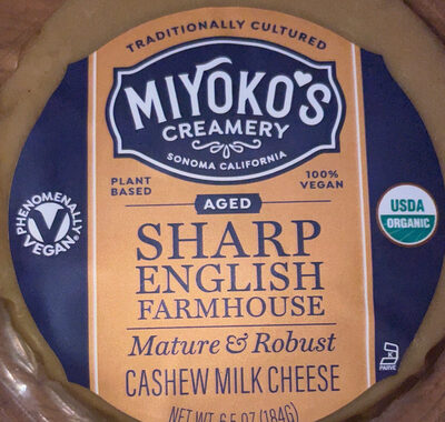 Sharp English Farmhouse Aged Cashew Milk Cheese, Sharp English Farmhouse
