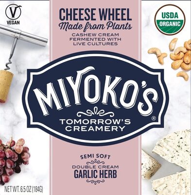 Garlic Herb Double Cream Cashew Milk Cheese, Garlic Herb